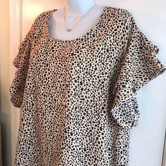 She + Sky Cheetah Print Pullover Top Size 1XL - Picture 1 of 12